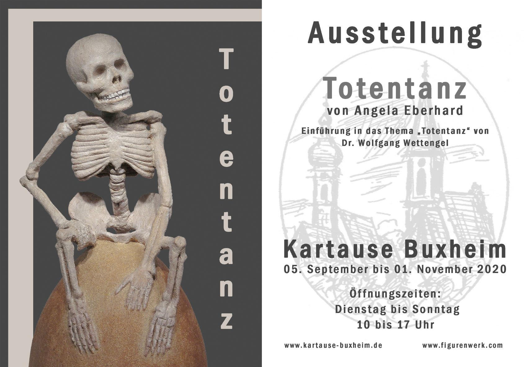 Ausstellung Totentanz von Angela Eberhard - Kartause Buxheim 05. Septemper bis 01. November 2020 - Öffnungszeiten Dienstag bis Sonntag 10 bis 17 Uhr